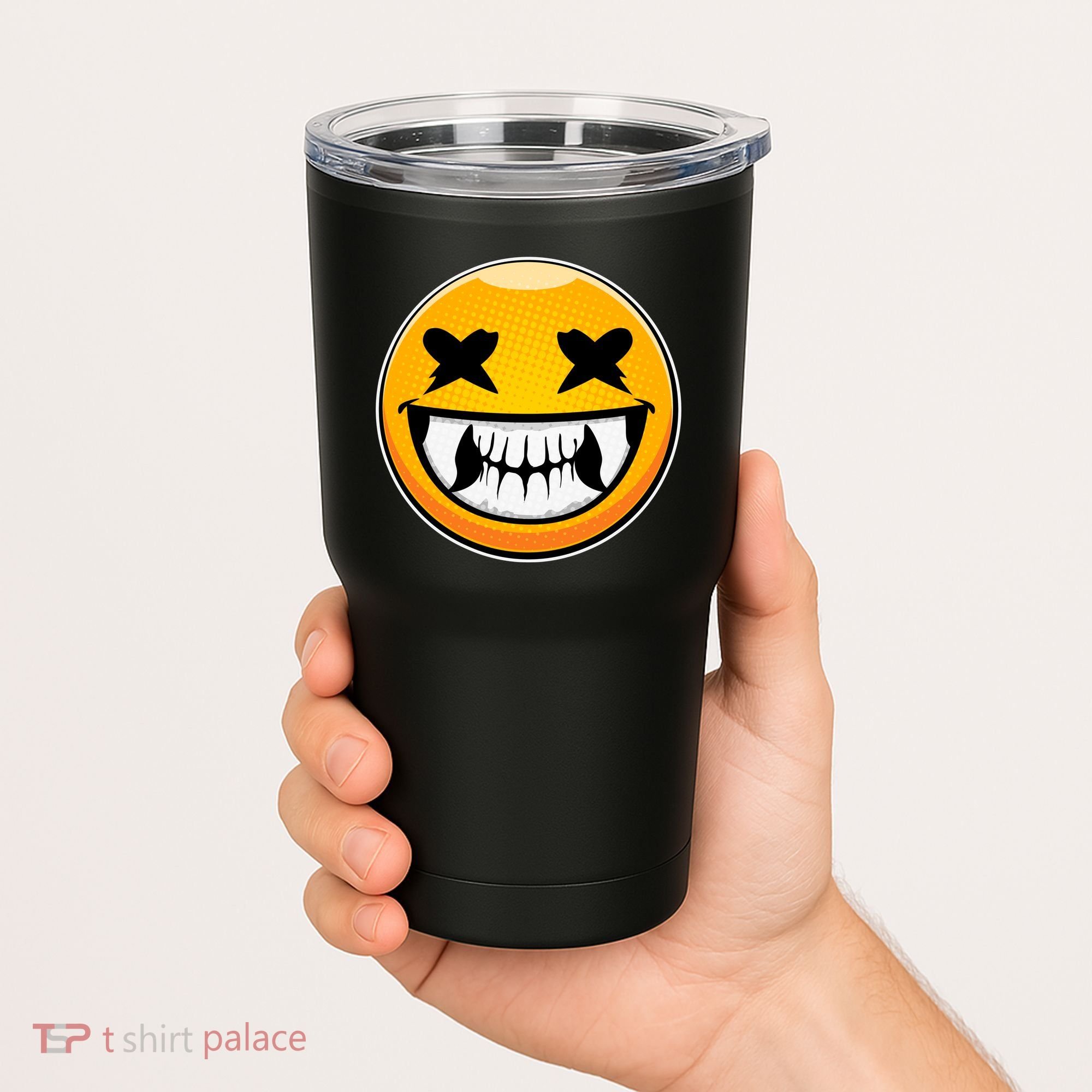 Sharp Toothed Smiley Creepy Emoji Tumbler