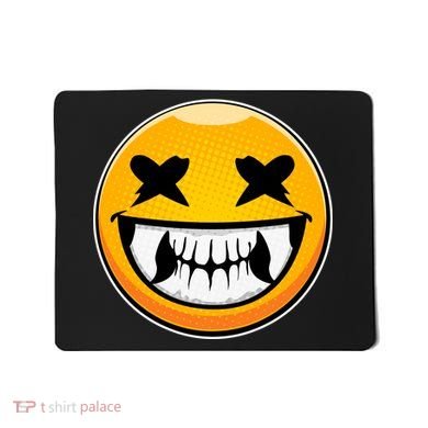 Sharp Toothed Smiley Creepy Emoji Mousepad