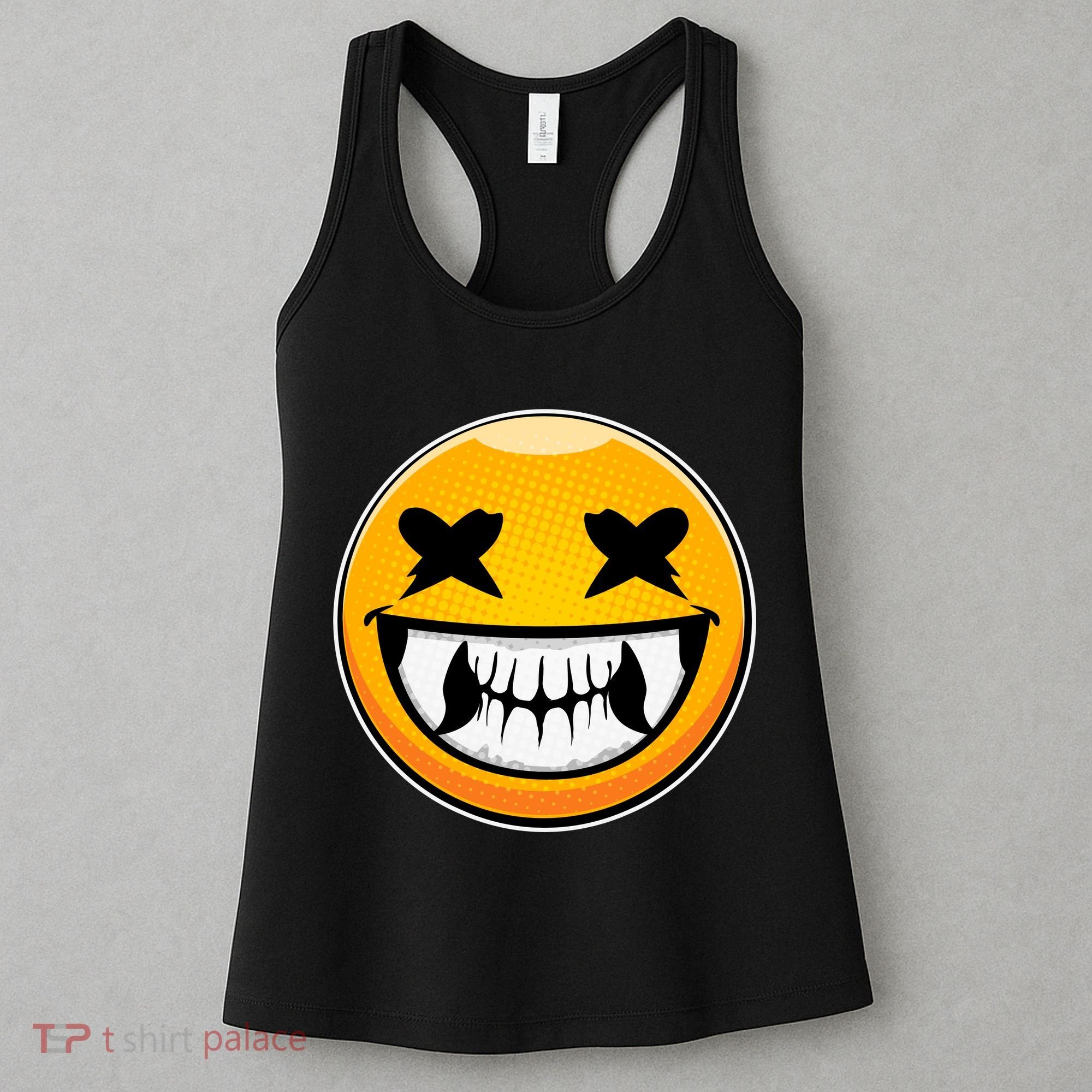 Sharp Toothed Smiley Creepy Emoji Women's Tank Top