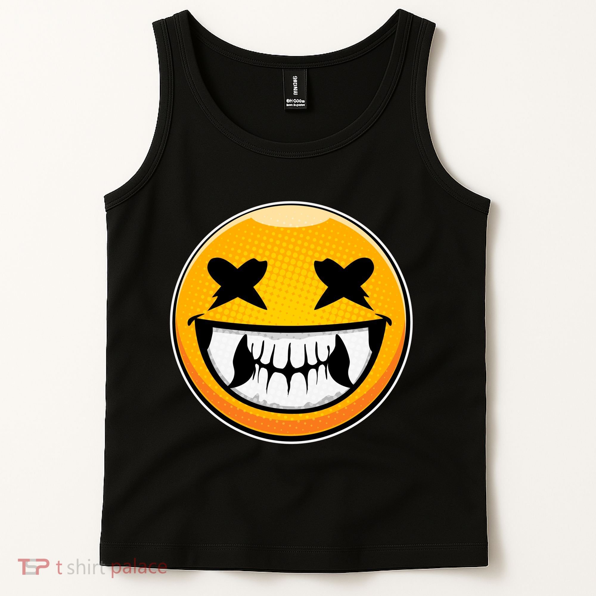 Sharp Toothed Smiley Creepy Emoji Tank Top