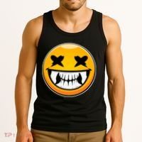 Sharp Toothed Smiley Creepy Emoji Tank Top thumb 3