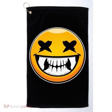 Sharp Toothed Smiley Creepy Emoji Golf Towel
