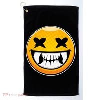 Sharp Toothed Smiley Creepy Emoji Golf Towel thumb 0