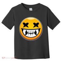 Sharp Toothed Smiley Creepy Emoji Toddler T-Shirt thumb 0