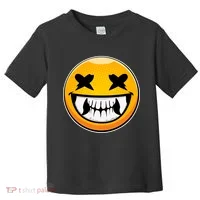 Sharp Toothed Smiley Creepy Emoji Toddler T-Shirt thumb 0