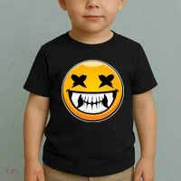 Sharp Toothed Smiley Creepy Emoji Toddler T-Shirt thumb 2