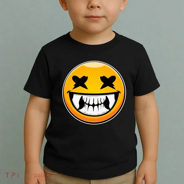 Sharp Toothed Smiley Creepy Emoji Toddler T-Shirt