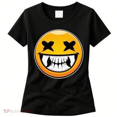 Sharp Toothed Smiley Creepy Emoji Women's T-Shirt