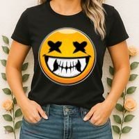 Sharp Toothed Smiley Creepy Emoji Women's T-Shirt thumb 2