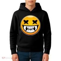 Sharp Toothed Smiley Creepy Emoji Kids Hoodie thumb 4