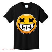 Sharp Toothed Smiley Creepy Emoji Kids T-Shirt thumb 0