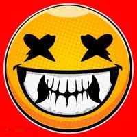 Sharp Toothed Smiley Creepy Emoji Santa Hat thumb 1