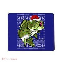 Santa Hat Bass Fish Xmas Lighting Ugly Bass Christmas Gift Mousepad thumb 0