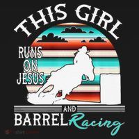 Serape Horse Barrel Racing This Girl Runs On Jesus Rodeo Premium Women's Hoodie thumb 2