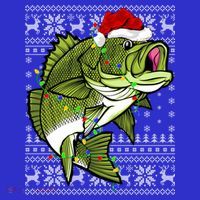 Santa Hat Bass Fish Xmas Lighting Ugly Bass Christmas Funny Gift Women's Tank Top thumb 5