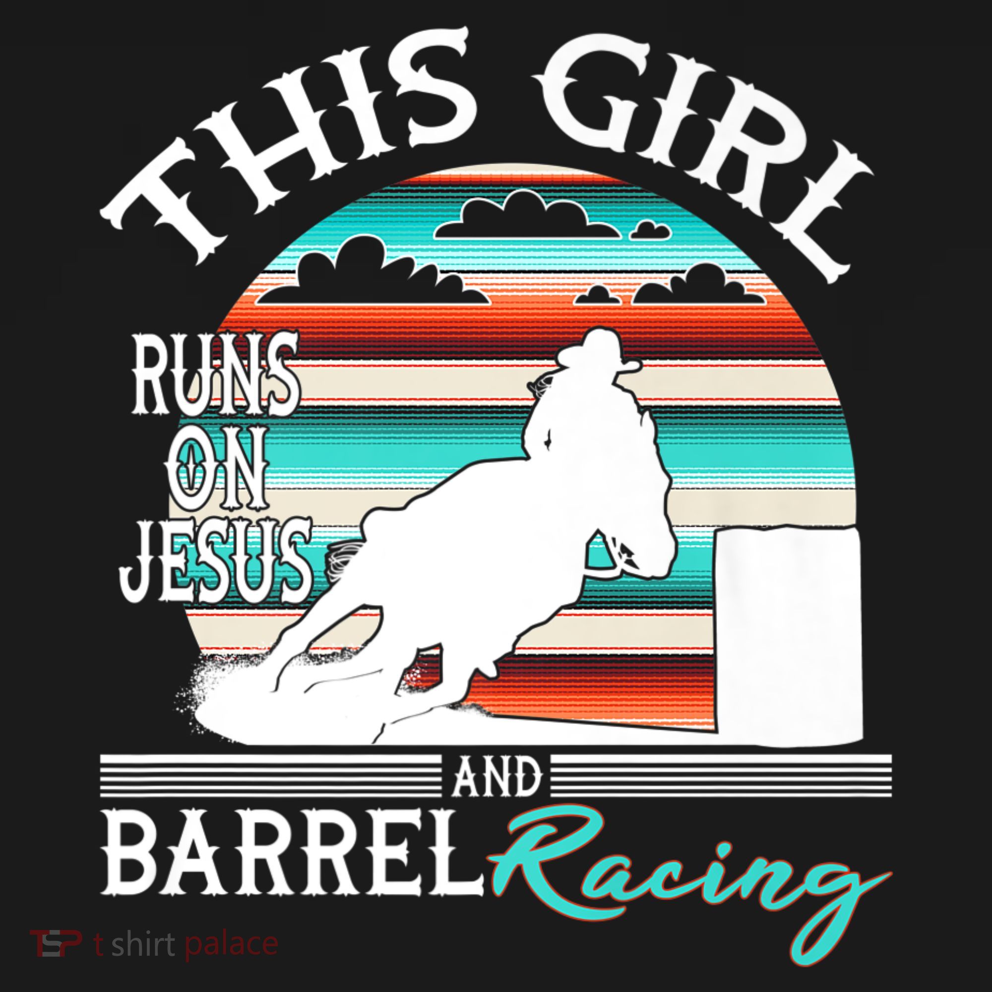 Serape Horse Barrel Racing This Girl Runs On Jesus Rodeo Women's Hoodie