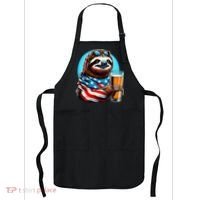 Sloth Holding Beer Usa Flag Apron thumb 0