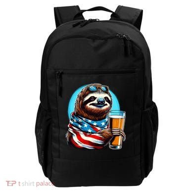 Sloth Holding Beer Usa Flag Backpack