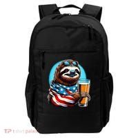Sloth Holding Beer Usa Flag Backpack thumb 0