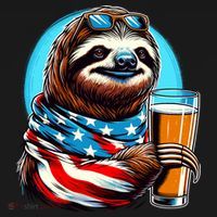 Sloth Holding Beer Usa Flag Women's Tank Top thumb 5