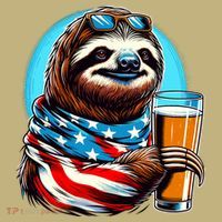 Sloth Holding Beer Usa Flag Sweatshirt thumb 2