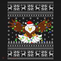 Santa Hat Bald Eagle Xmas Lighting Ugly Bald Eagle Christmas Gift Ornament thumb 1