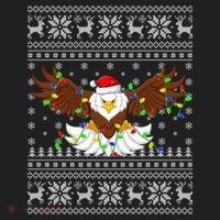 Santa Hat Bald Eagle Xmas Lighting Ugly Bald Eagle Christmas Gift Hat thumb 2