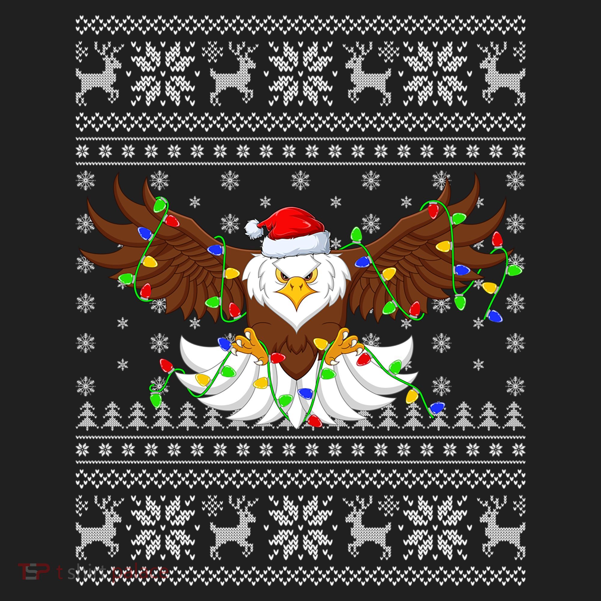Santa Hat Bald Eagle Xmas Lighting Ugly Bald Eagle Christmas Gift Hat