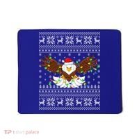 Santa Hat Bald Eagle Xmas Lighting Ugly Bald Eagle Christmas Gift Mousepad thumb 0