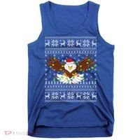 Santa Hat Bald Eagle Xmas Lighting Ugly Bald Eagle Christmas Gift Tank Top thumb 0