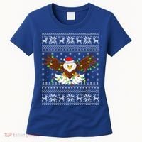 Santa Hat Bald Eagle Xmas Lighting Ugly Bald Eagle Christmas Gift Women's T-Shirt thumb 0