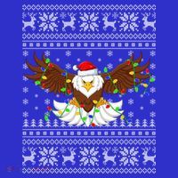 Santa Hat Bald Eagle Xmas Lighting Ugly Bald Eagle Christmas Gift Kids Sweatshirt thumb 2