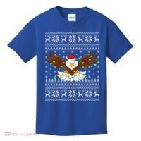 Santa Hat Bald Eagle Xmas Lighting Ugly Bald Eagle Christmas Gift Kids T-Shirt thumb 0