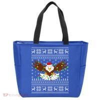 Santa Hat Bald Eagle Xmas Lighting Ugly Bald Eagle Christmas Gift Tote Bag thumb 0