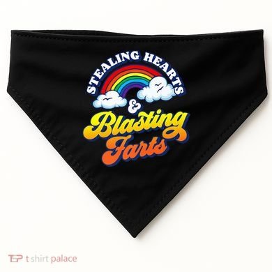 Stealing Hearts Blasting Farts Gift Funny Rainbow Valentines Gift USA-Made Doggie Bandana