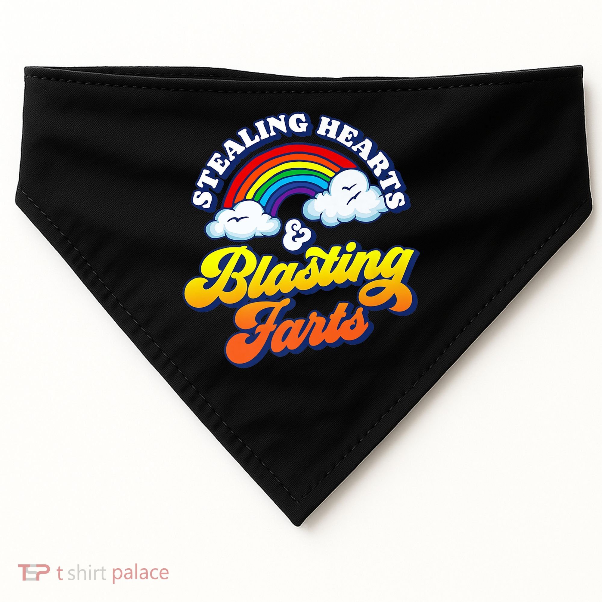 Stealing Hearts Blasting Farts Gift Funny Rainbow Valentines Gift USA-Made Doggie Bandana