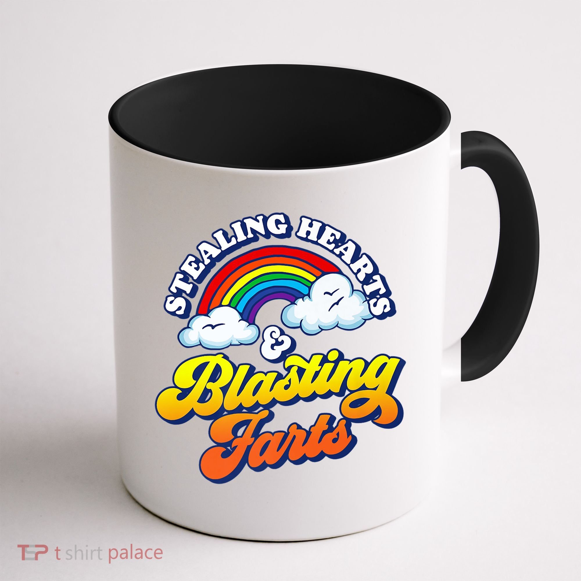 Stealing Hearts Blasting Farts Gift Funny Rainbow Valentines Gift Coffee Mug