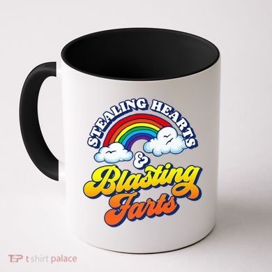 Stealing Hearts Blasting Farts Gift Funny Rainbow Valentines Gift Coffee Mug