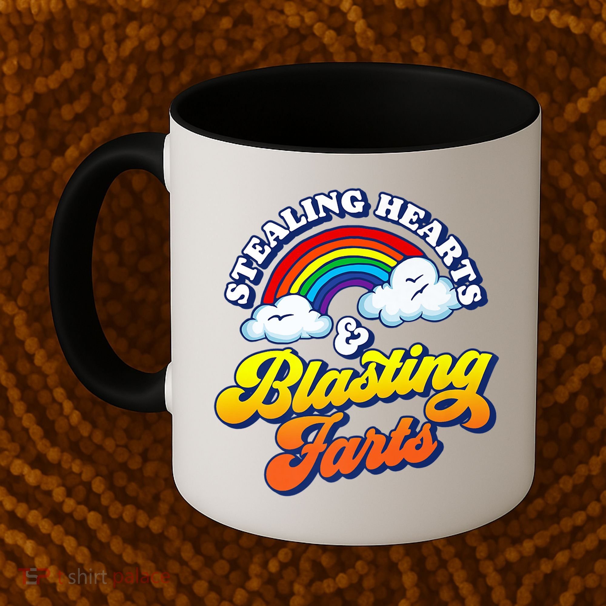 Stealing Hearts Blasting Farts Gift Funny Rainbow Valentines Gift Coffee Mug