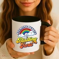 Stealing Hearts Blasting Farts Gift Funny Rainbow Valentines Gift Coffee Mug thumb 3
