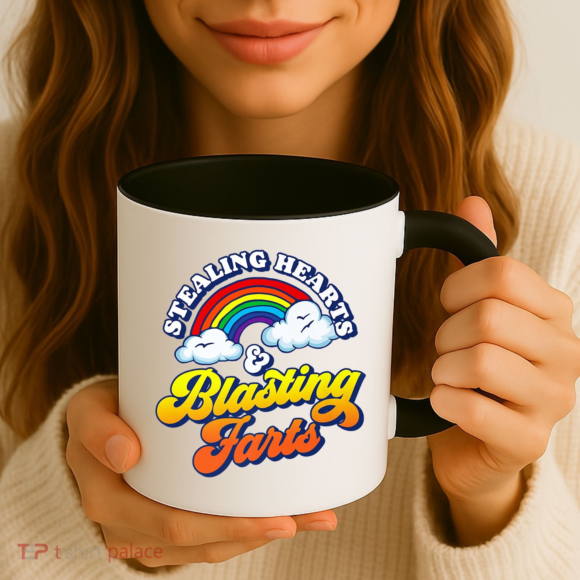 Stealing Hearts Blasting Farts Gift Funny Rainbow Valentines Gift Coffee Mug