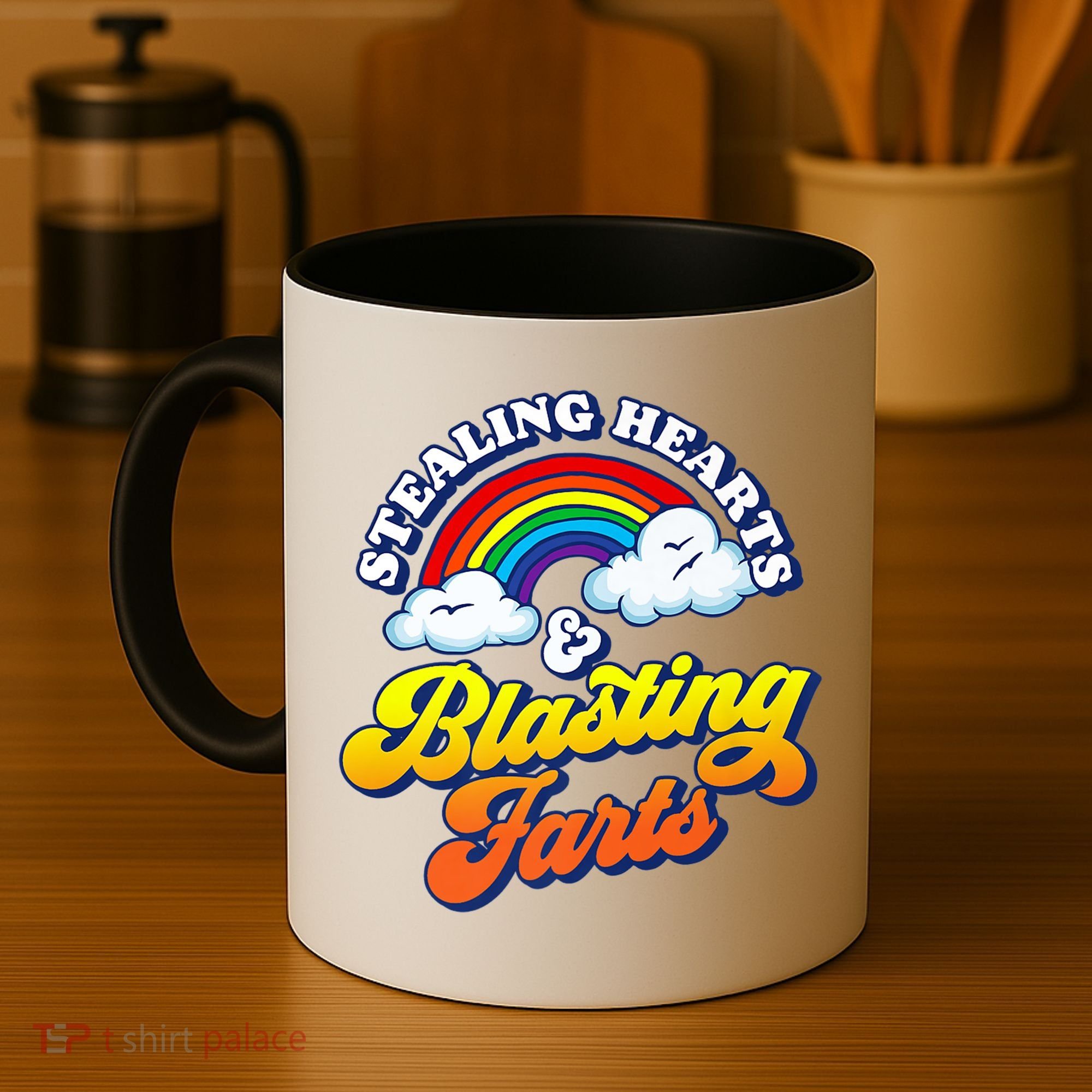 Stealing Hearts Blasting Farts Gift Funny Rainbow Valentines Gift Coffee Mug