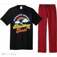 Stealing Hearts Blasting Farts Gift Funny Rainbow Valentines Gift Pajama Set thumb 0