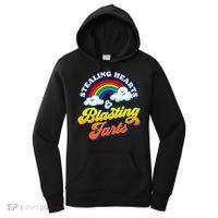 Stealing Hearts Blasting Farts Gift Funny Rainbow Valentines Gift Women's Hoodie thumb 0