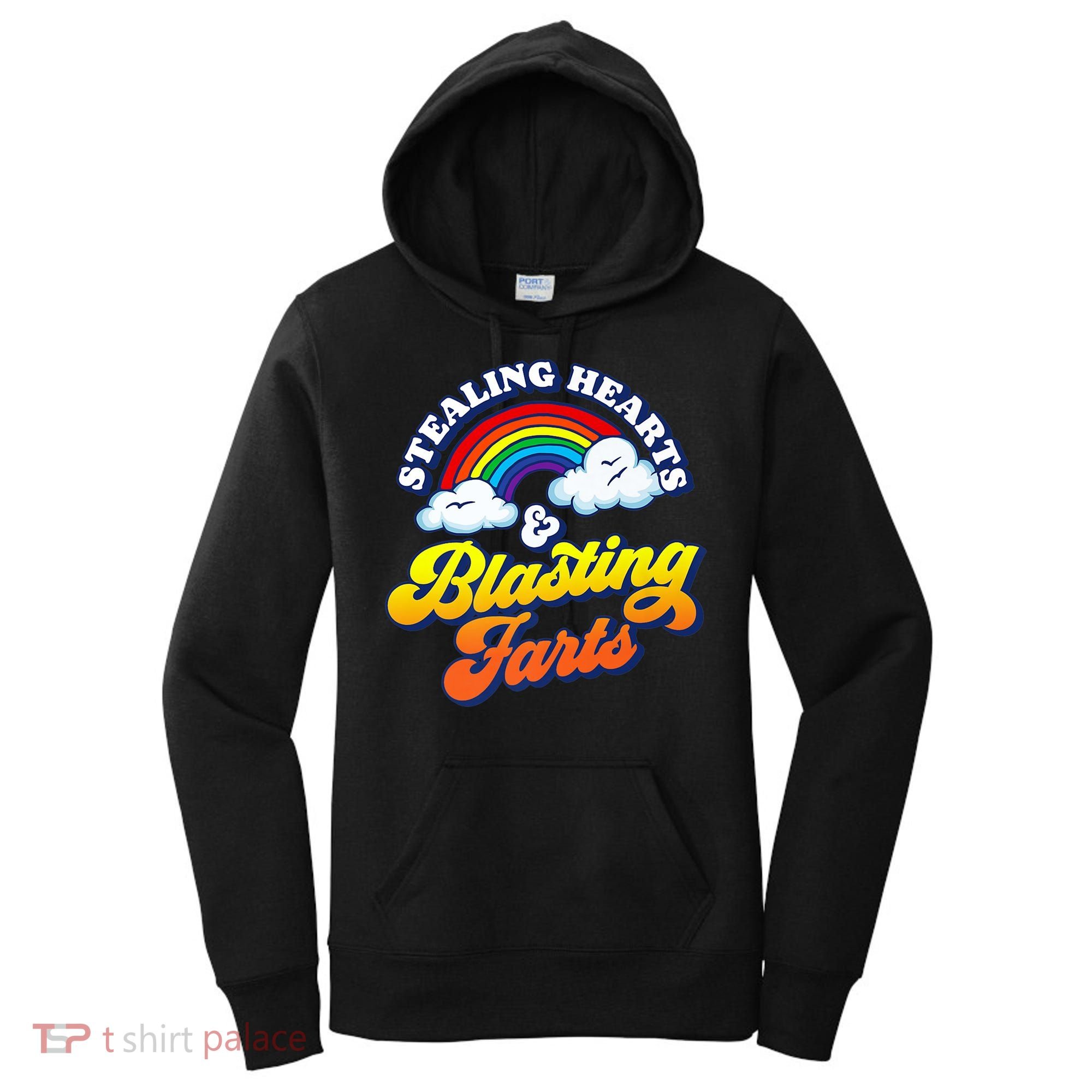 Stealing Hearts Blasting Farts Gift Funny Rainbow Valentines Gift Women's Hoodie