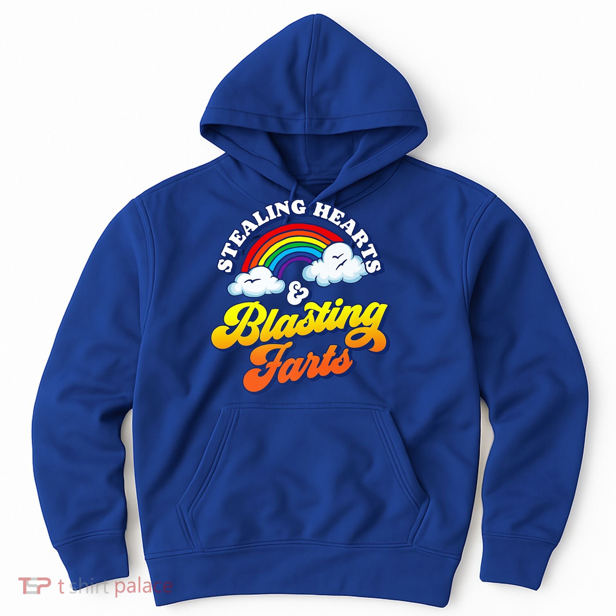 Stealing Hearts Blasting Farts Gift Funny Rainbow Valentines Gift Hoodie