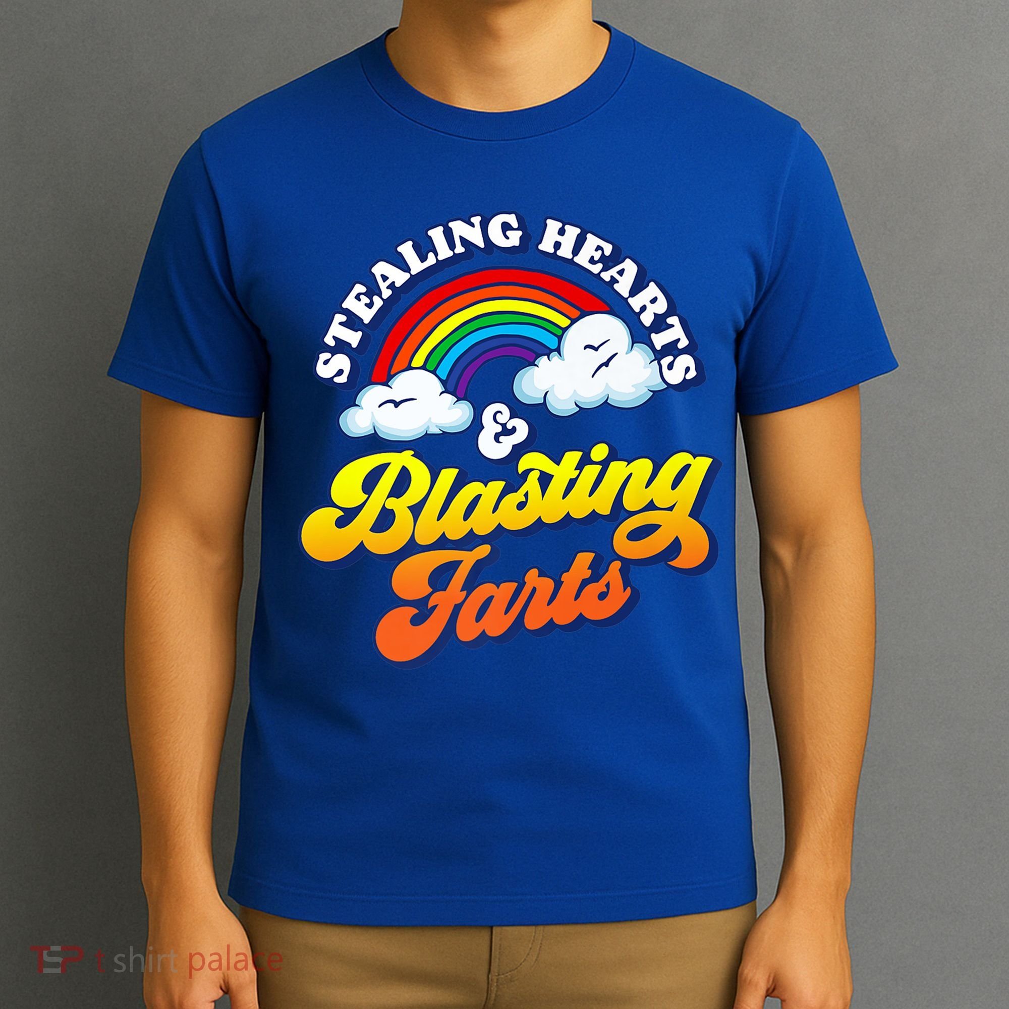 Stealing Hearts Blasting Farts Gift Funny Rainbow Valentines Gift T-Shirt