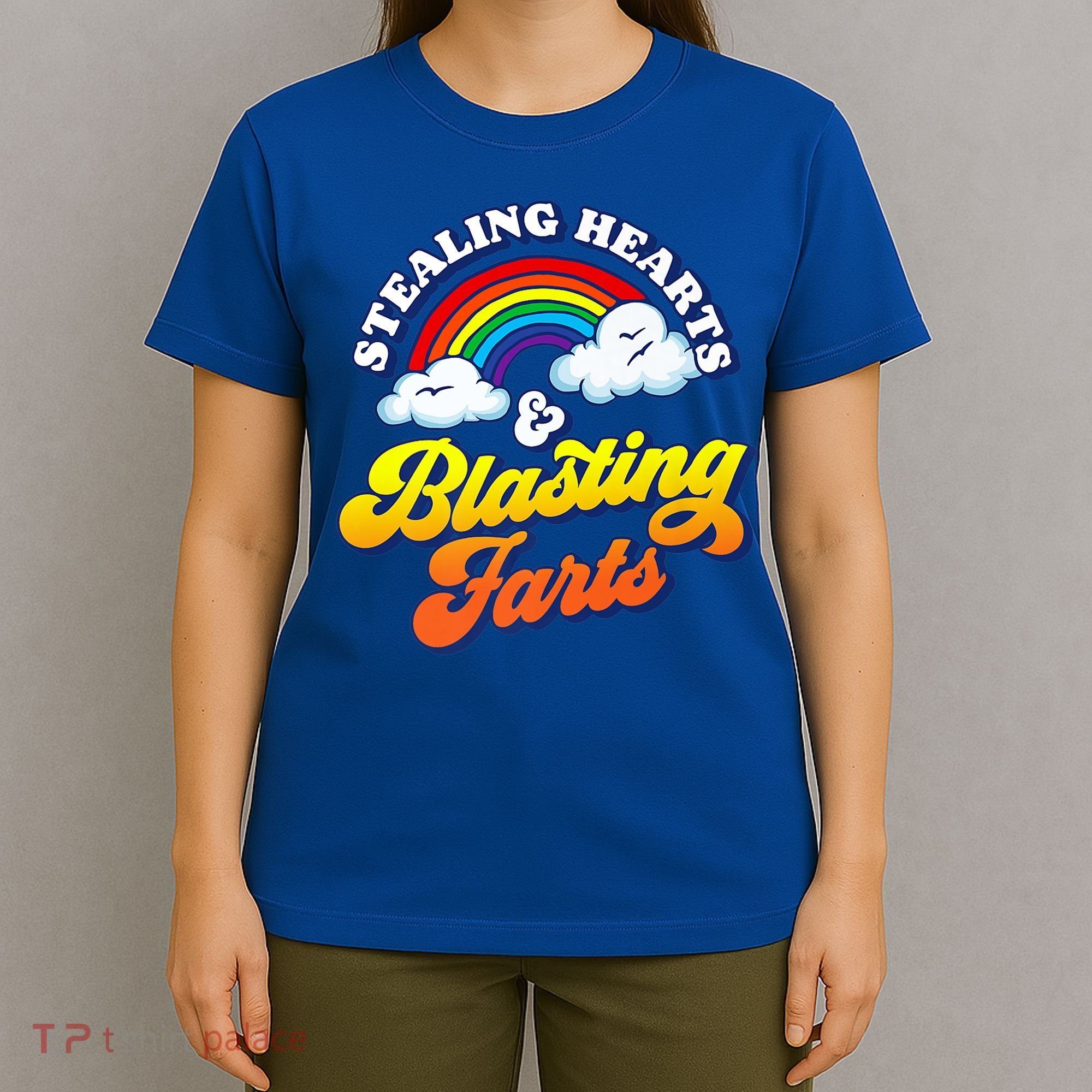 Stealing Hearts Blasting Farts Gift Funny Rainbow Valentines Gift T-Shirt