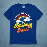 Stealing Hearts Blasting Farts Gift Funny Rainbow Valentines Gift T-Shirt thumb 5