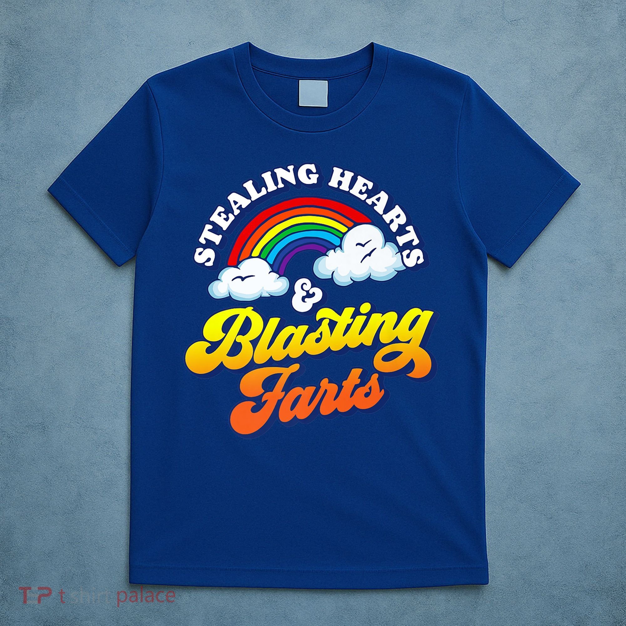 Stealing Hearts Blasting Farts Gift Funny Rainbow Valentines Gift T-Shirt
